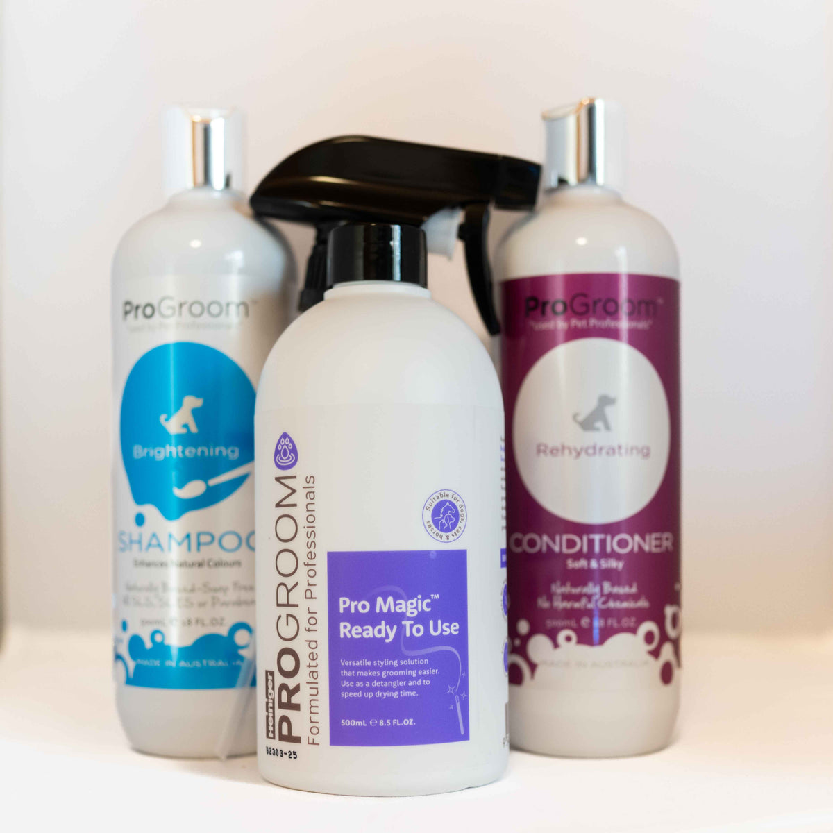 Proffesinelles Pflegeset Promagic Spray, Brightening Shampoo und Conditioner